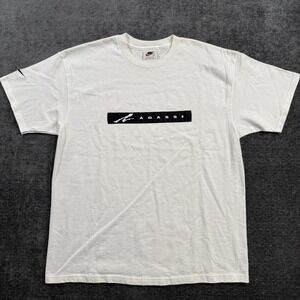 Vintage Nike Challenge Court Shirt Large White Andre Agassi Tennis Made USA 90s